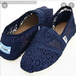 navy crochet toms